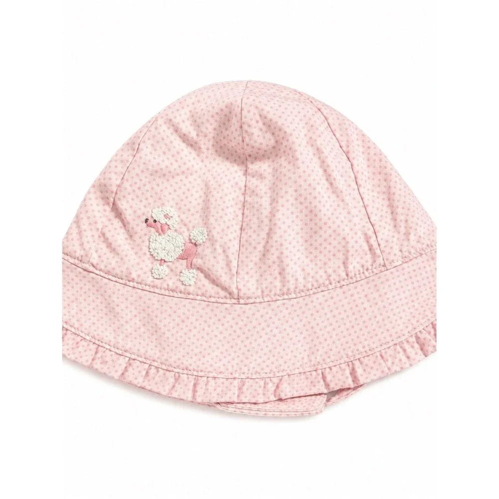 Janie and Jack Light Pink Polka Dot Poodle Sun Hat